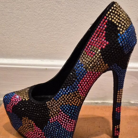Steve Madden Dyvinal Multicolor Rhinestone Platform Pumps - Picture 2 of 3